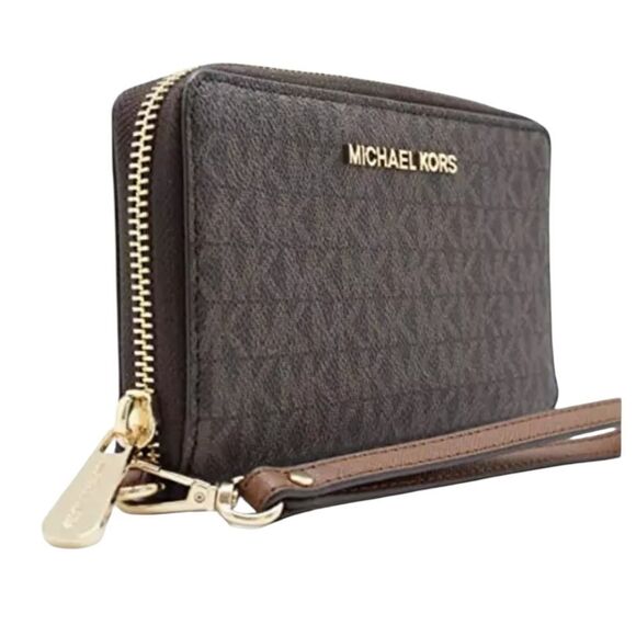 MICHAEL KORS JET SET TRAVEL WALLET IN BROWN - Picture 3 of 8